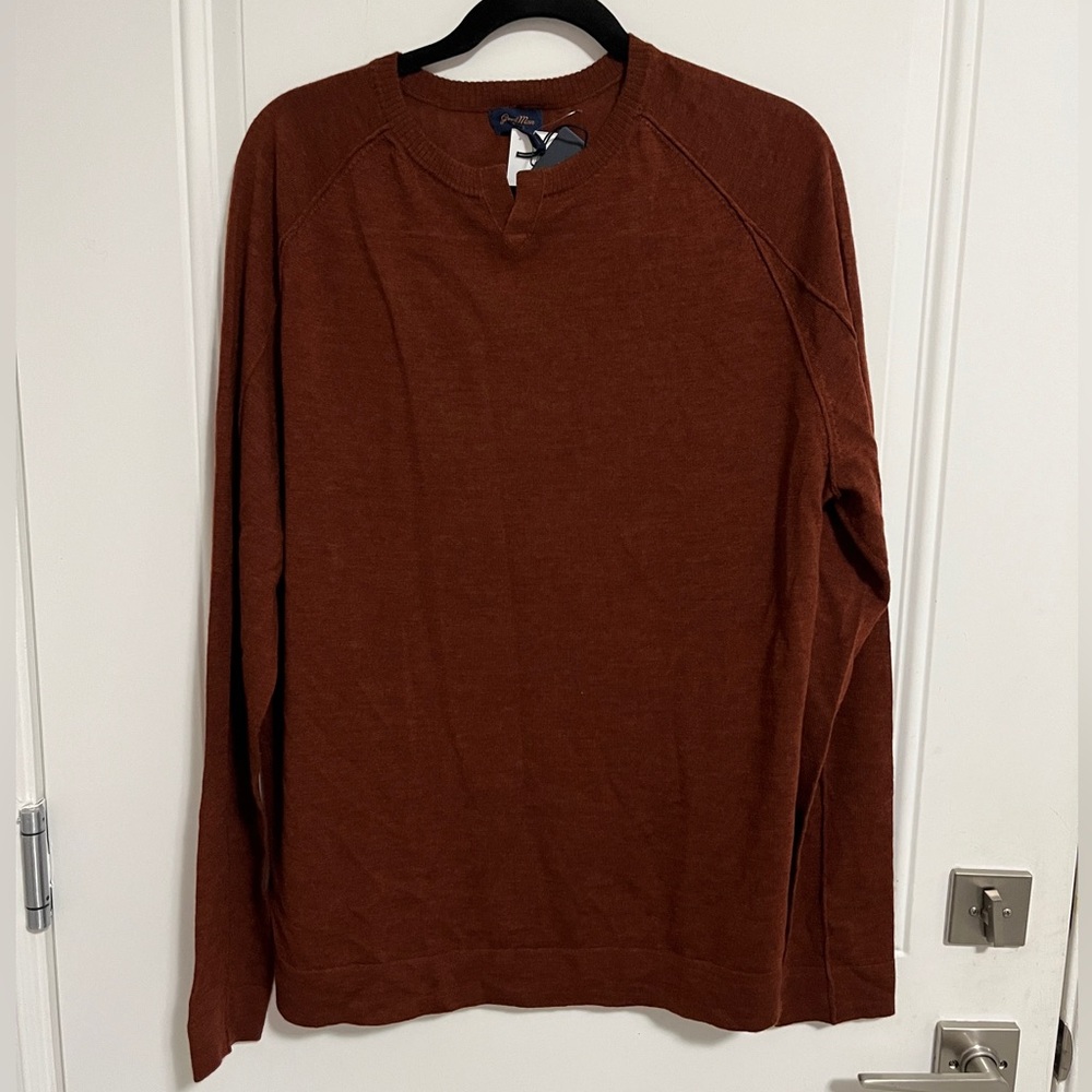 NWT - Good Man Brand Men’s 100% Extra Fine Merino Wool MVP V-Notch Sweater - L